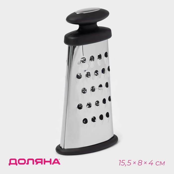 

Тёрка овальная Доляна «Профи», 16×8×5 см, прорезиненная, цвет ручки тёмно-серый