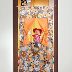 Ширма для кукольного театра «Котики», текстиль, р-р: 120×60 см