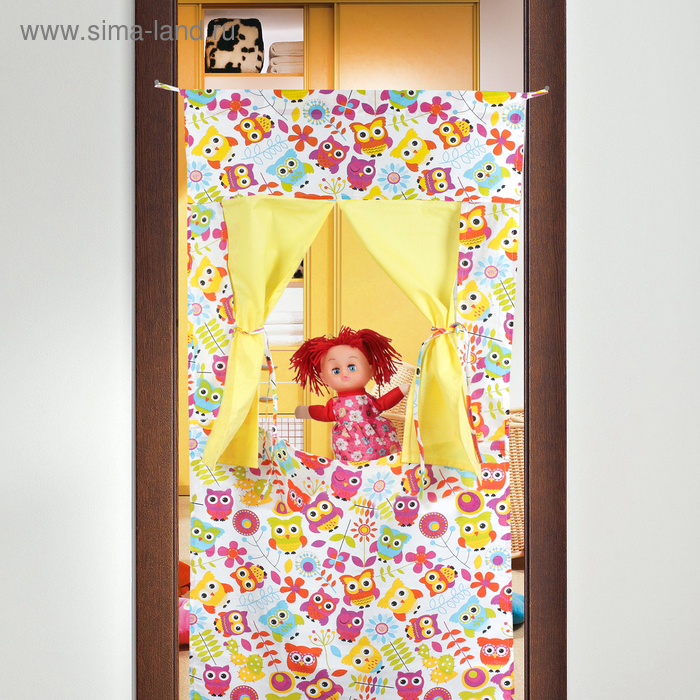 Ширма для кукольного театра «Совы», текстиль, 120×60 см