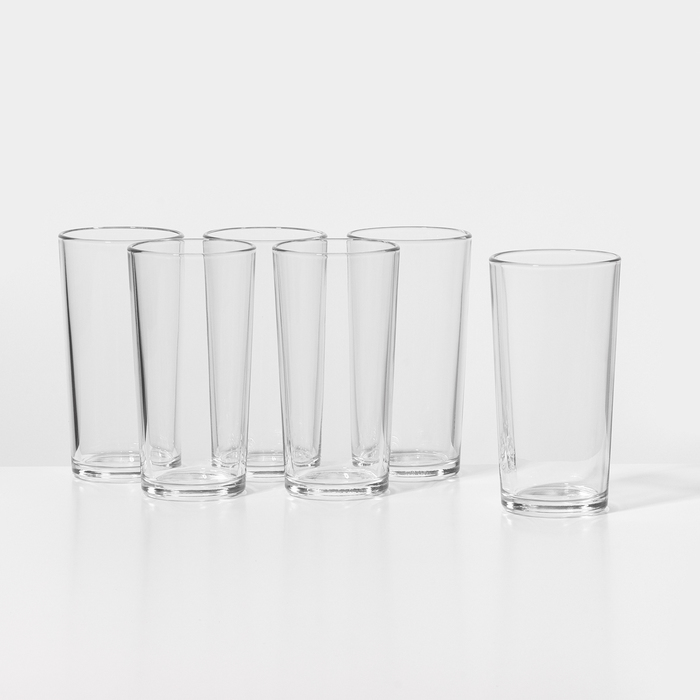 Набор высоких стеклянных стаканов «Ода», 230 мл, 6 шт набор стаканов высоких macassar 360 мл 6 шт q4340 cristal d arques