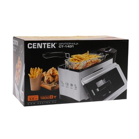 Фритюрница Centek CT-1431, 1800 Вт, 3.5 л, серебристая от Сима-ленд