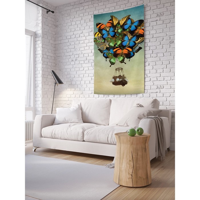 Декоративное панно с фотопечатью «Полет на бабочках», вертикальное, размер 150х200 см