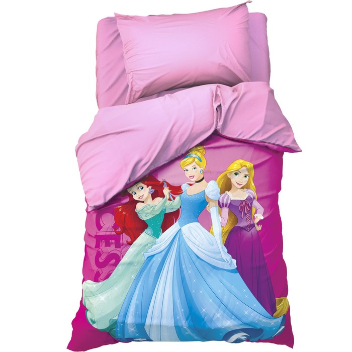 фото Детское постельное бельё 1,5 сп "принцессы" 143х215 см, 150х214 см, 50х70 см -1 шт., поплин 125 г/м2 disney
