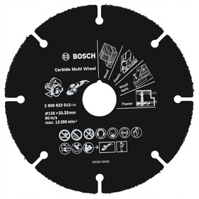 

Отрезной круг Bosch 2608623013, универсальный, для УШМ, d=125х22.2 мм, толщина 1 мм