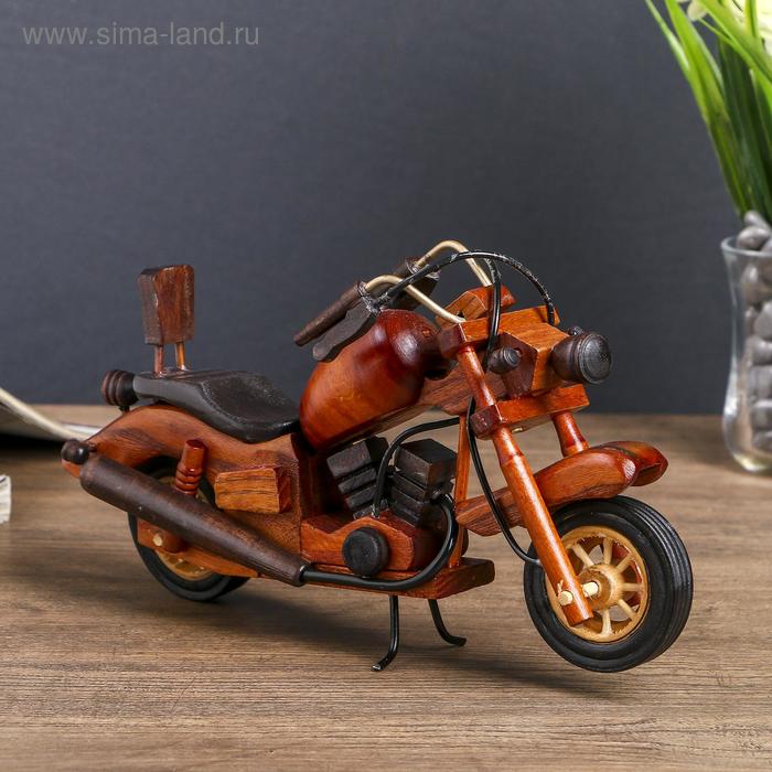 цена Сувенир дерево Модель мотоцикла МИКС 14х23,5х5 см