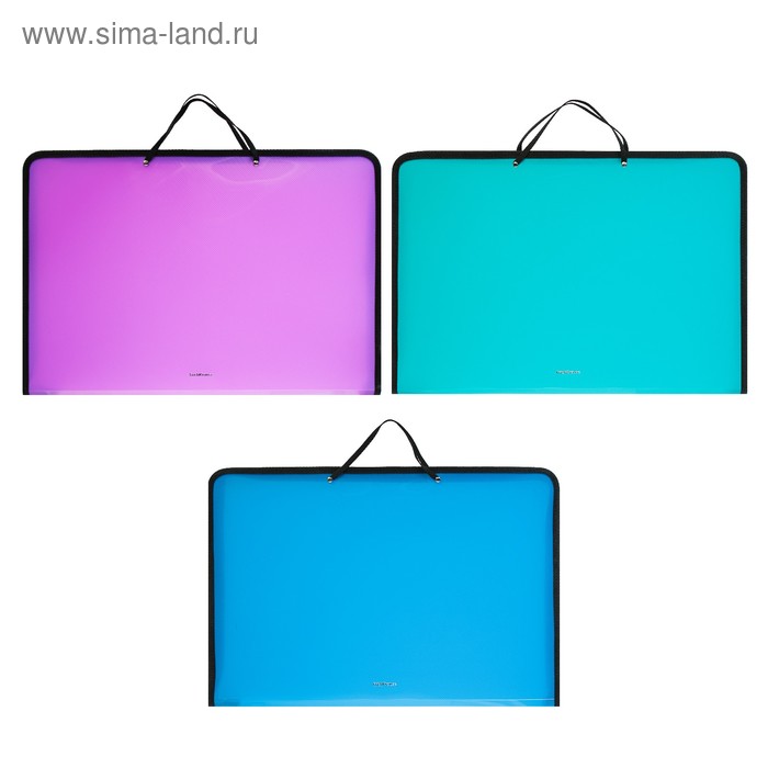

Папка с ручками А3 ErichKrause "Diagonal Vivid", 30 мм, 500 мкм, пластик, на молнии, микс