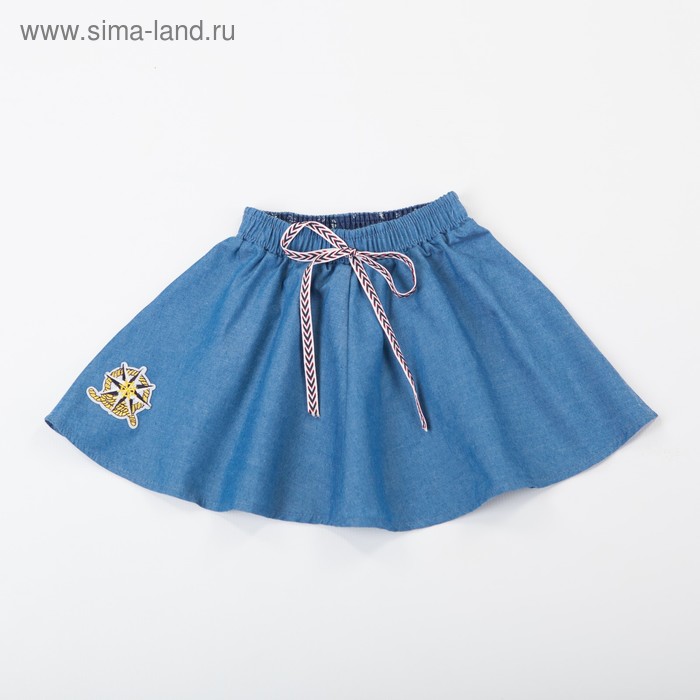 фото Юбка для девочки, цвет синий джинс, рост 134 см batik