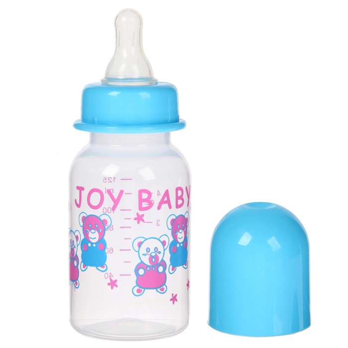 Бутылочка для кормления, 125 мл, от 0 мес., цвета МИКС