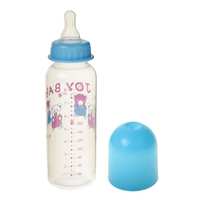 Бутылочка для кормления, 250 мл, от 0 мес., цвета МИКС