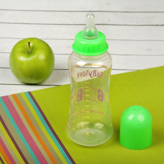 Бутылочка для кормления, 240 мл, от 0 мес., цвета МИКС