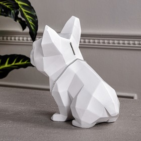 

Копилка "Собака Бульдог оригами", белая, 24 см