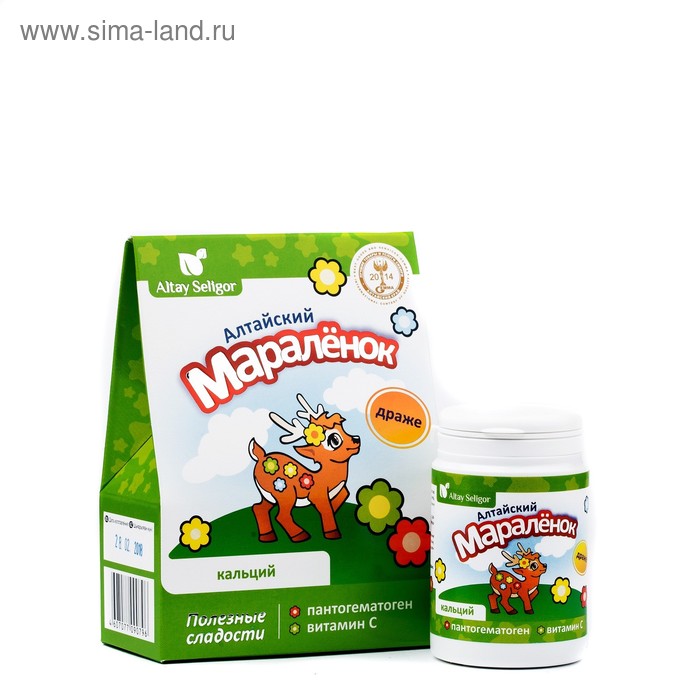 Драже для детей Altay Seligor «Алтайский маралёнок» с пантогематогеном, витамином С и кальцием, 70 г