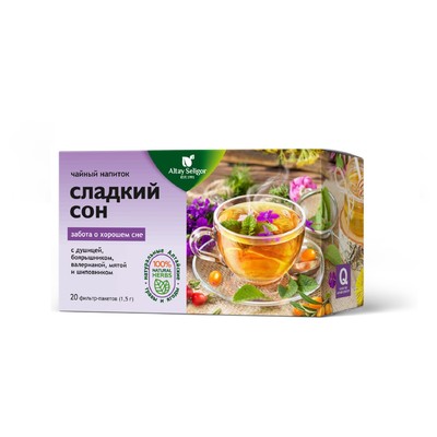 Травяной чай Altay Seligor «Сладкий сон», успокаивающий, 20 фильтр-пакетов по 1,5 г