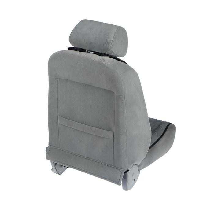 Накидка на переднее сиденье, велюр, размер 55 х 130 см, серый, широкое сиденье