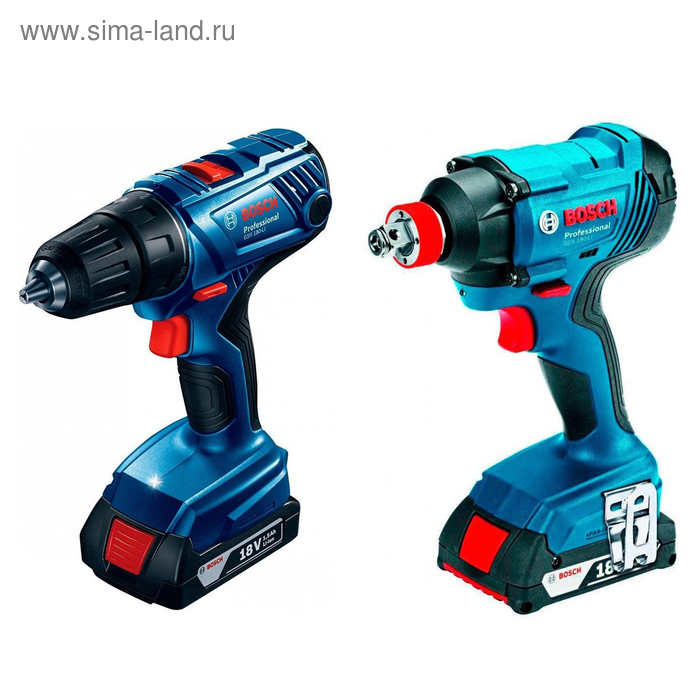 Набор Bosch GDX 180-LI + GSR 180-LI, шуруповерт, гайковерт, 18 В, 1500 mA, Li-lon