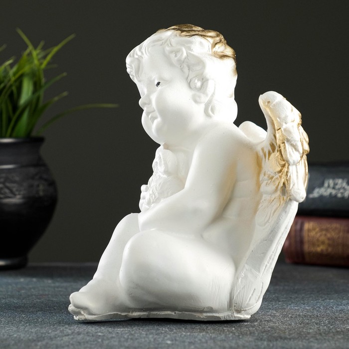 фото Фигура "ангел с кроликом" белый 19х16х14см хорошие сувениры