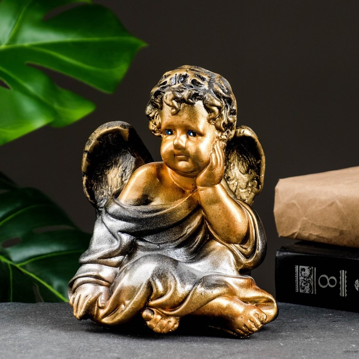 Фигура Ангел сидя бронза 18х14х12см