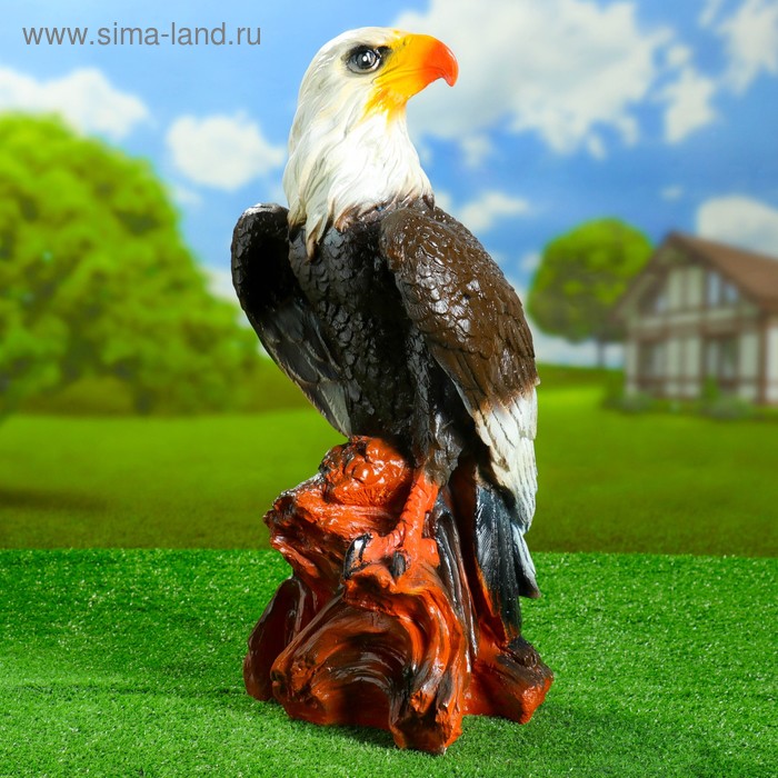 Садовая фигура Орел цветной, 64х32х32см фигура садовая орел на бревне 61x30x30 см