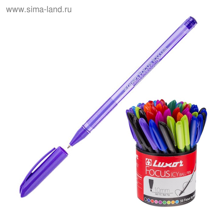 Ручка шариковая Luxor Focus Icy, узел 1.0 мм, чернила и корпус микс ручка шариковая luxor focus icy 1 мм