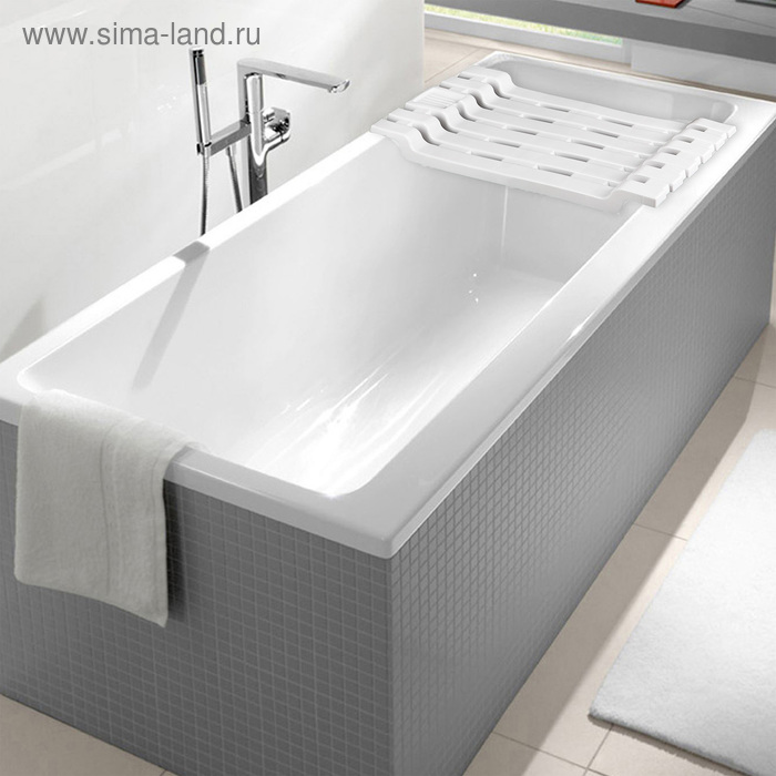 цена Полка на ванну, 69×30×6 см, цвет белый