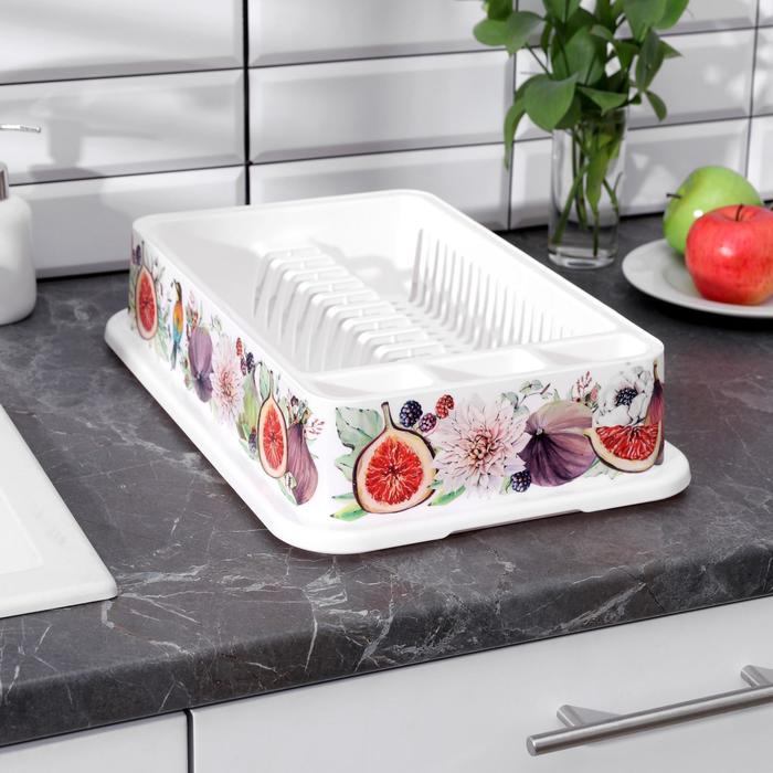 фото Сушилка для посуды idea «деко. инжир», 40×26×9 см, цвет микс