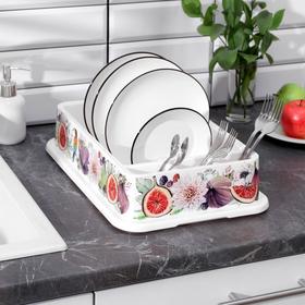 

Сушилка для посуды «Деко. Инжир», 40×26×9 см, цвет МИКС