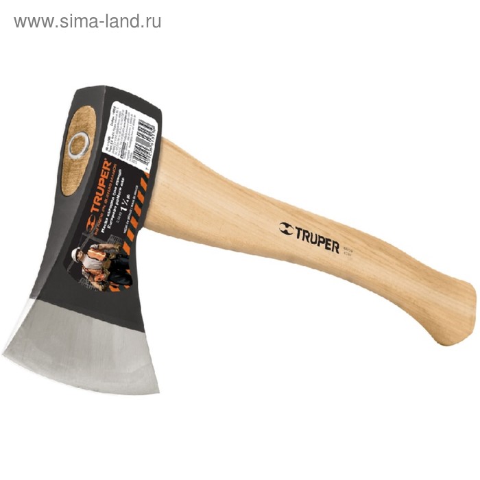 фото Топор truper 14954, 565 г, европейский тип, кованая сталь, деревянная рукоятка