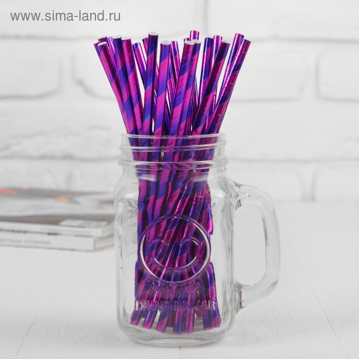 фото Трубочка для коктейля «сияние», набор 25 шт., цвет сиренево-фиолетовый страна карнавалия