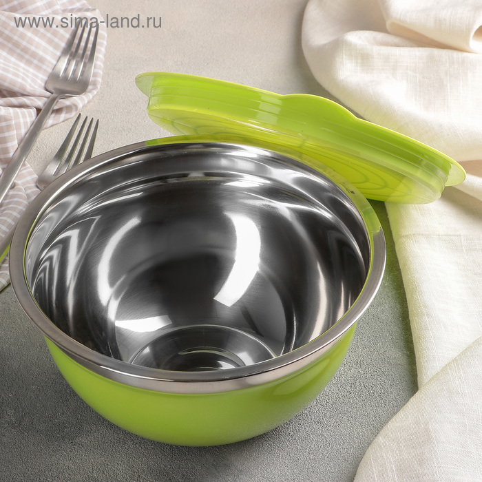 

Миска с пластиковой крышкой, 1,6 л, 20×10 см, толщина 0,5 мм