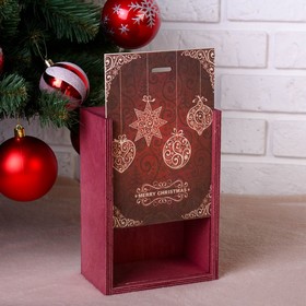 

Коробка подарочная "Новогодние игрушки", бордовая, 20×14×8 см