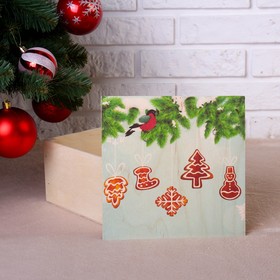 

Коробка подарочная "Новогодняя, с пряниками", натуральная, 20×20×10 см