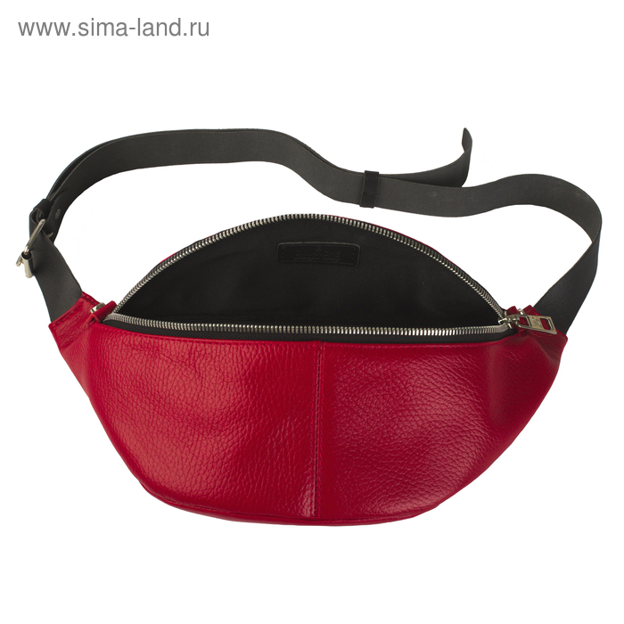 фото Поясная сумка, отдел на молнии, регулируемый ремень, цвет красный dimanche