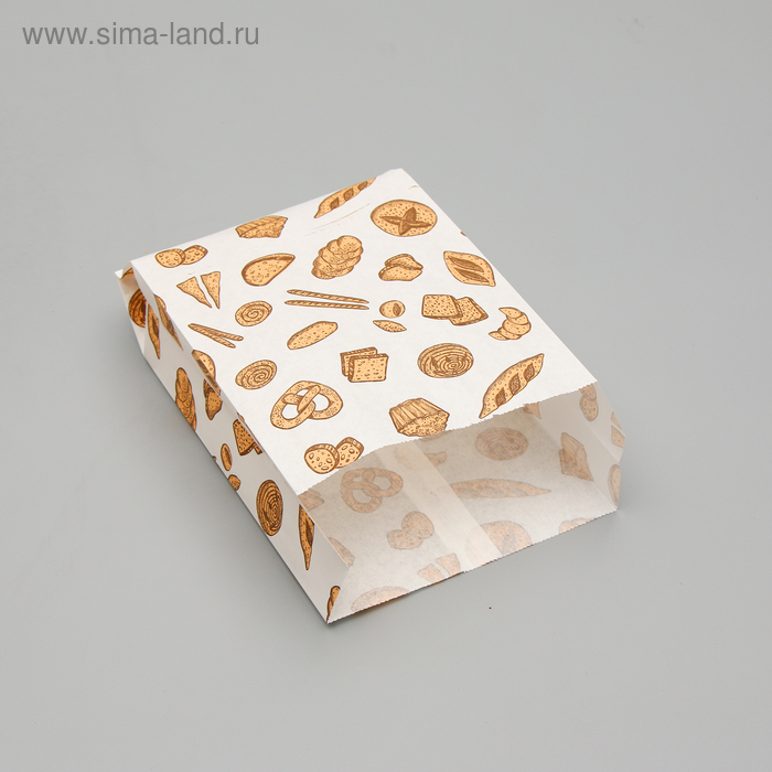 

Пакет бумажный фасовочный, белый, с печатью, V-образное дно 22,5 х 14 х 6 см