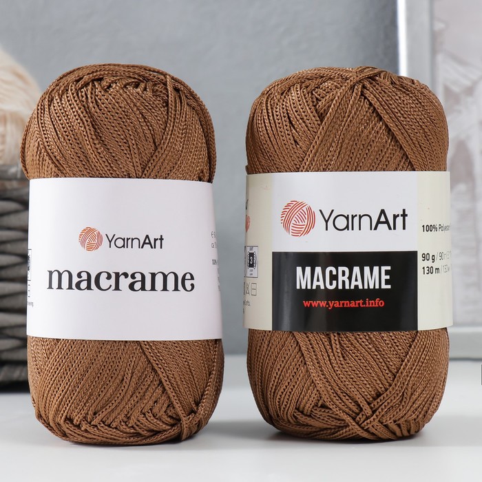 

Пряжа "Macrame Макраме" 100% полиэстер 130м/90гр (151 коричневый)