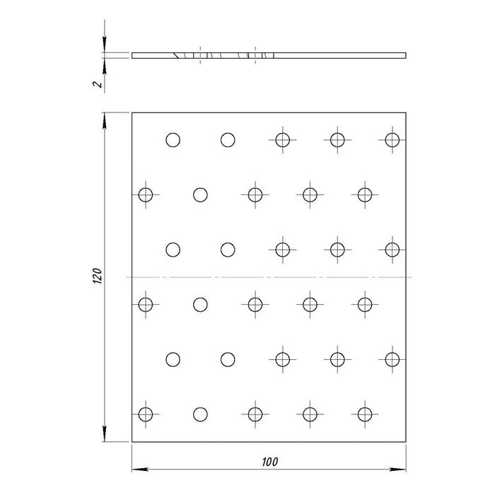 

Пластина крепёжная ТУНДРА krep, 100х120х2 мм, покрытие цинк