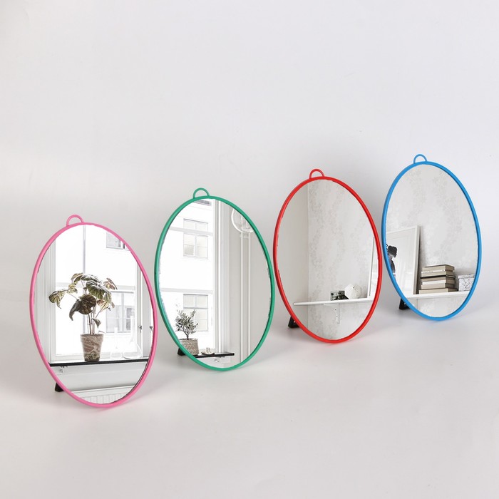 Зеркало складное-подвесное, овальное, без увеличения, цвет МИКС