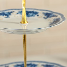 

УЦЕНКА Блюдо 3-х ярусное Доляна «Дымка»,15,5/17/23 см