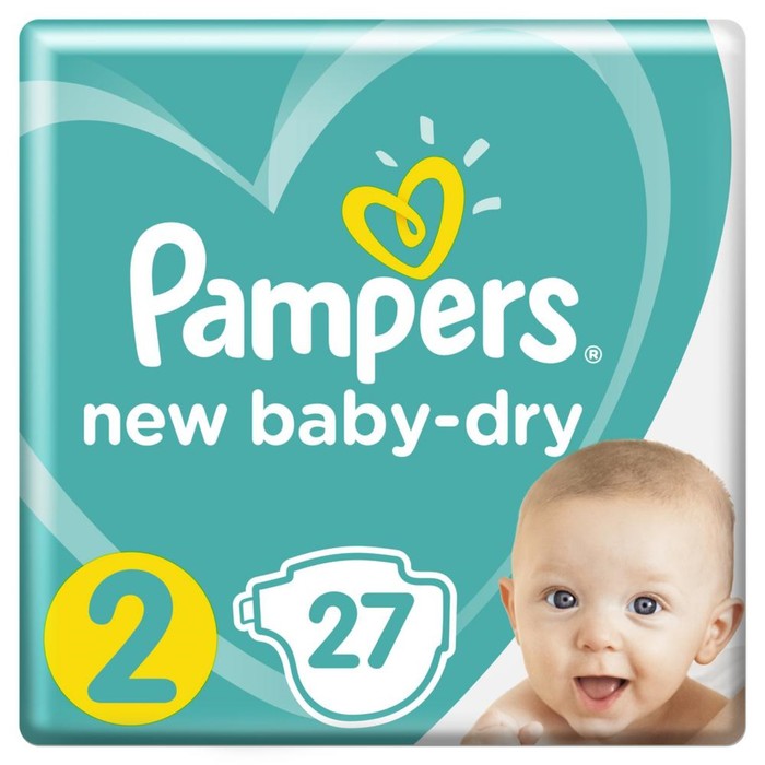 Подгузники Pampers New Baby-Dry, размер 2, 27 шт. pampers подгузники new baby dry mini 4–8 кг 27 шт