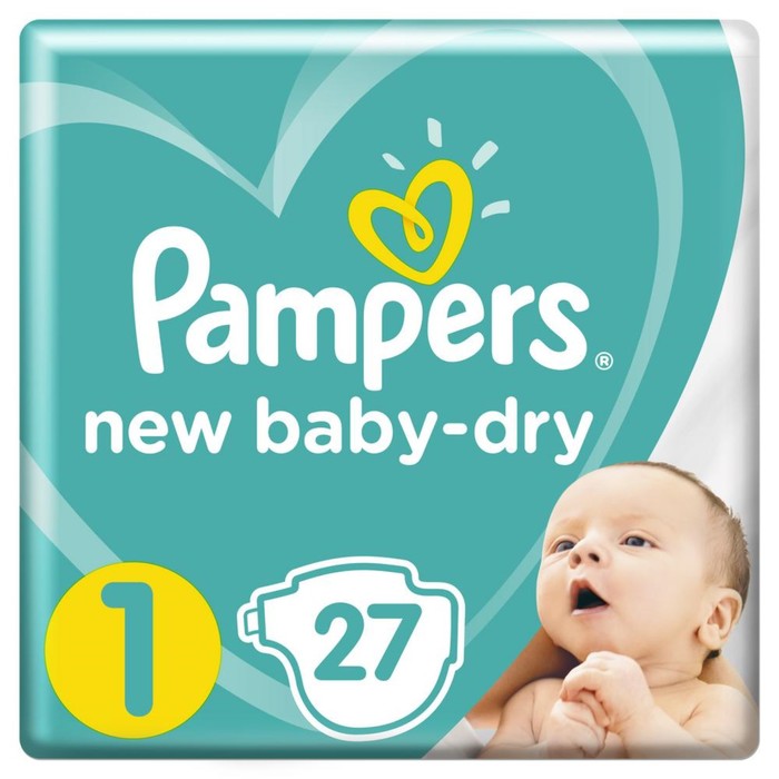 Подгузники Pampers New Baby-Dry (2-5 кг), 27 шт подгузники pampers памперс new baby dry р 2 mini 3 6 кг 94 шт