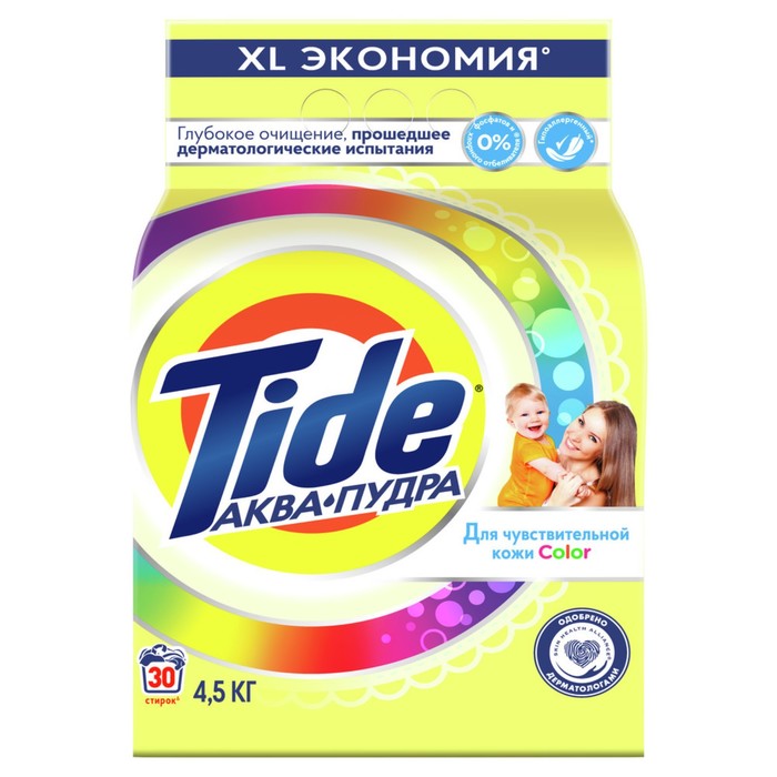 

Стиральный порошок Tide Color, автомат, для чувствительной кожи, 4.5 кг