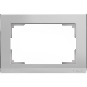 Рамка для двойной розетки WL04-Frame-01-DBL, цвет серебро
