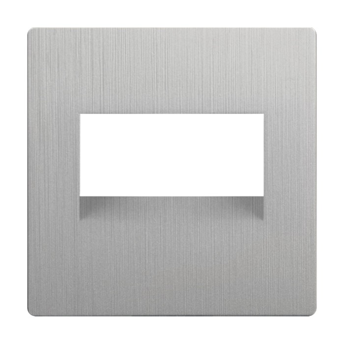 Накладка для двойной розетки Еthernet WL09-RJ45+RJ45-CP, цвет серебряный рифленый