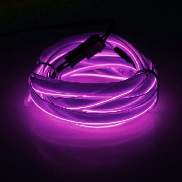 Неоновая нить Cartage для подсветки салона, адаптер питания 12 В, 5 м, фиолетовый