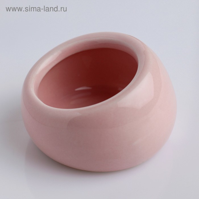 Миска керамическая для грызунов со скошенным краем 30 мл  5,7 х 5,7 х 3,5 см, розовая