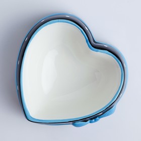 

Миска керамическая с бантиком, 150 мл, 12,6 х 12,5 х 4,7 см, черная с синим