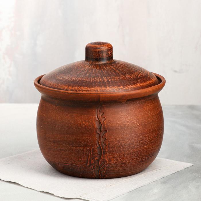 

Горшок духовой "Тыква", гладкий, без ручек, красная глина, 3 л
