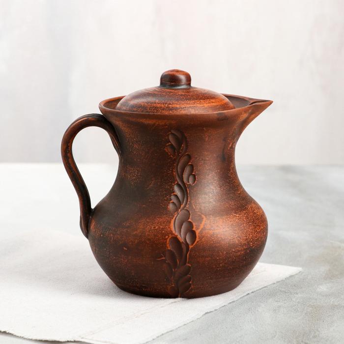 

Кувшин "Крынка", с ручкой, гладкий, красная глина, 1 л