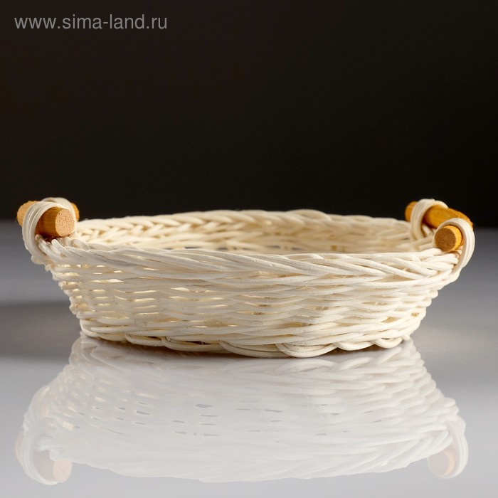 

Корзина с ручками, 13/19×4,5 см, ротанг