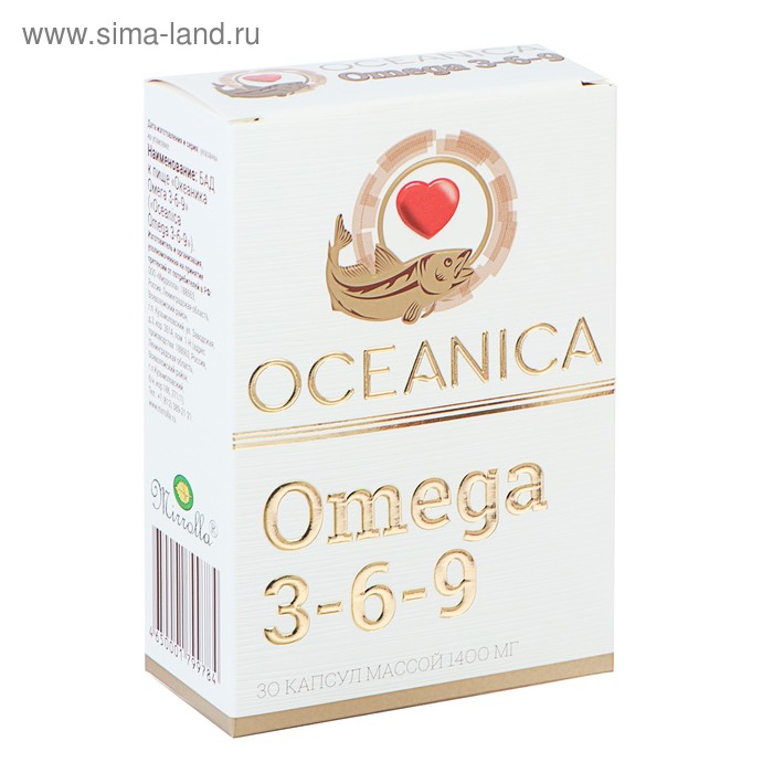 Пищевая добавка «Океаника Омега 3-6-9», 30 капсул по 1400 мг пищевая добавка океаника омега 3 35% для сердца 30 капсул по 1400 мг