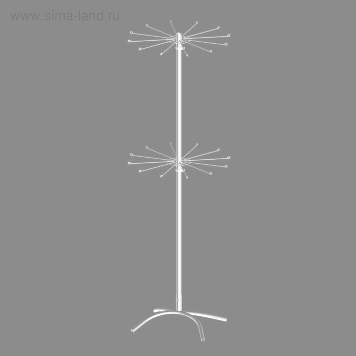 

Стойка вращающаяся 2-х ярусная (2 яруса по 12 штырей для использования с замком), цвет белый